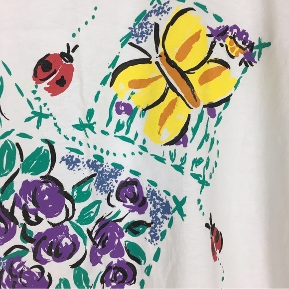 VINTAGE 90s Graphic T Shirt Gopher Sport Nature Flowers Ladybug Frog Butterfly - Picture 4 of 13